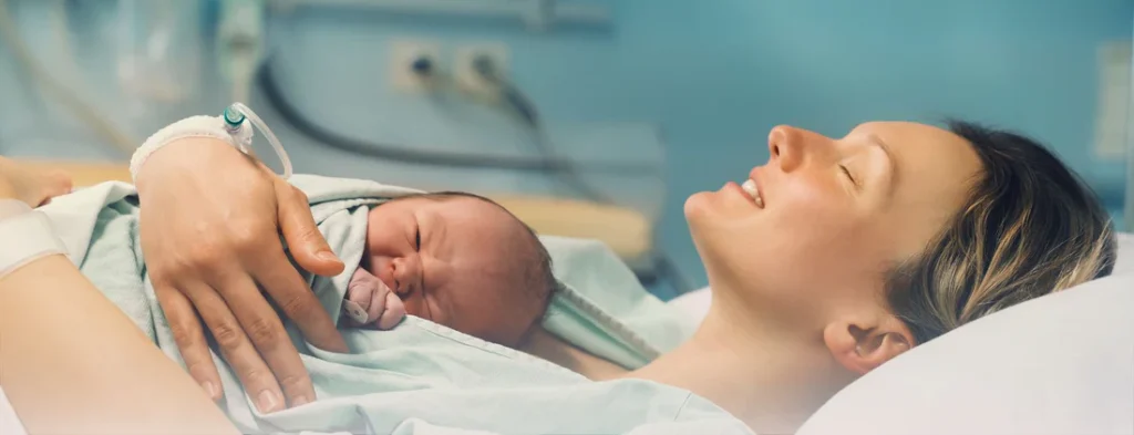 woman with baby